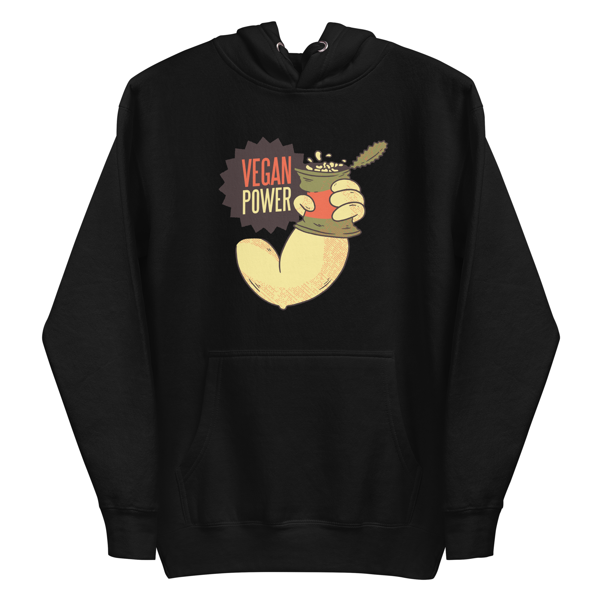 unisex-premium-pullover-hoodie-black-front-6a88b598b073c.png Vegan Power Beans Hoodie