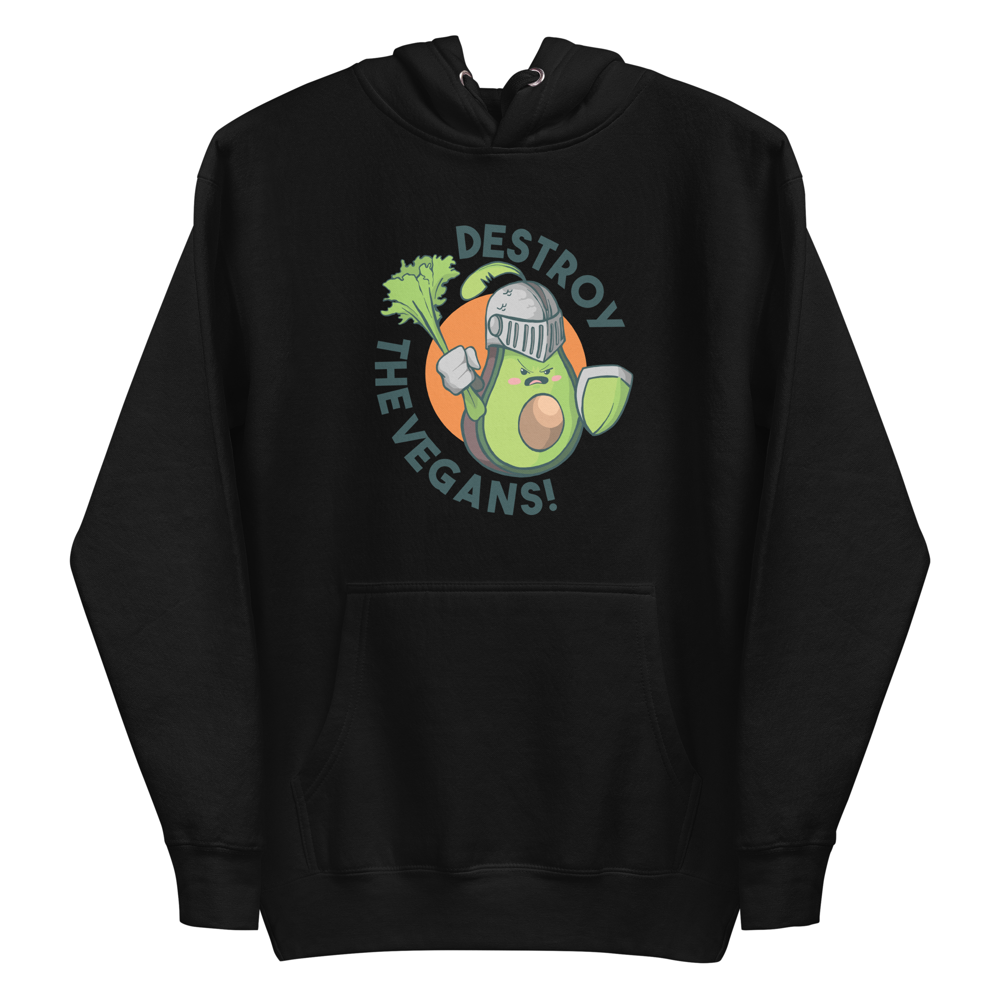 unisex-premium-pullover-hoodie-black-front-6a88b60eb986f.png Destroy The Vegans Hoodie