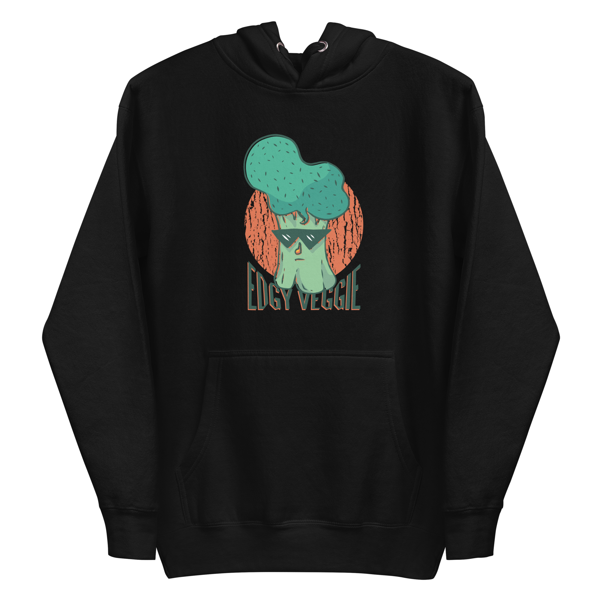 unisex-premium-pullover-hoodie-black-front-6a88b79a3894c.png Edgy Veggie Hoodie