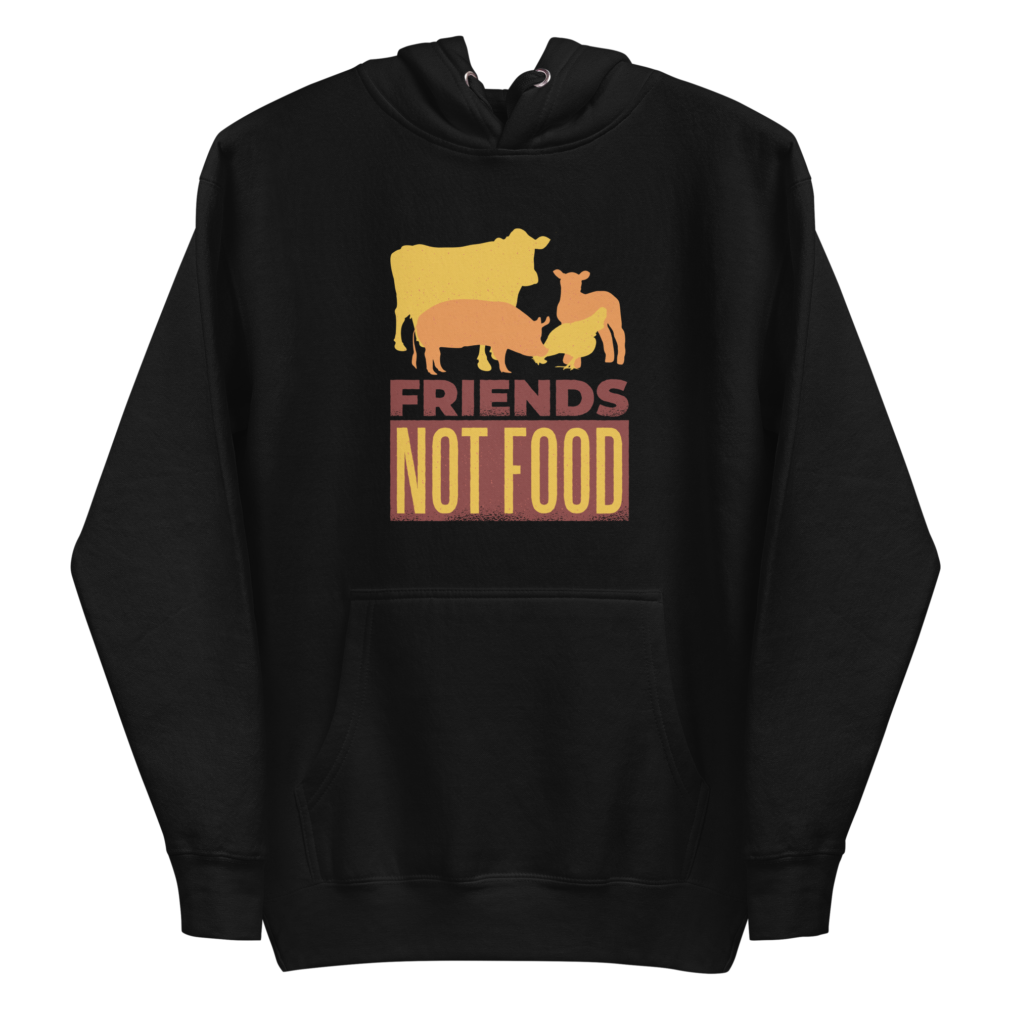 unisex-premium-pullover-hoodie-black-front-6a89d0f083850.png Friends Not Food Hoodie