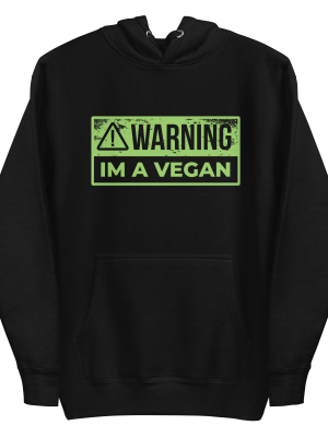 unisex-premium-pullover-hoodie-black-front-6a89d248f2821.png Warning Vegan Hoodie
