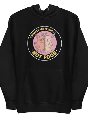 unisex-premium-pullover-hoodie-black-front-6a89d55ecbe18.png Animals Are Friends Hoodie
