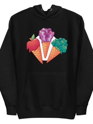 unisex-premium-pullover-hoodie-black-front-6a89f4a85f145.png Veggie Ice Cream Hoodie