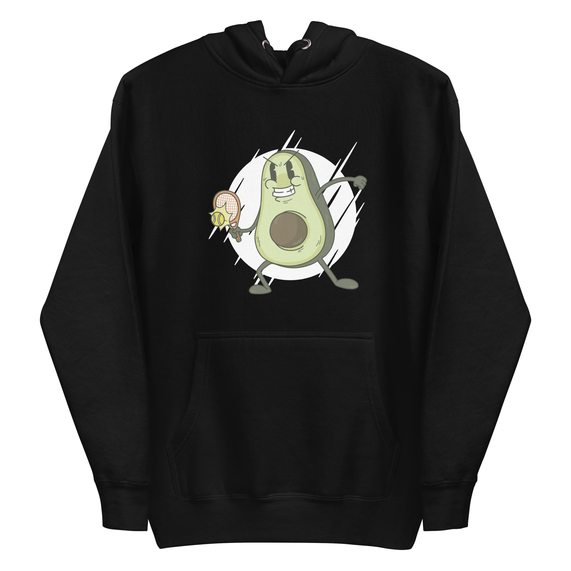 unisex-premium-pullover-hoodie-black-front-6a89f6e34c6b6.png Avocado Tennis Hoodie