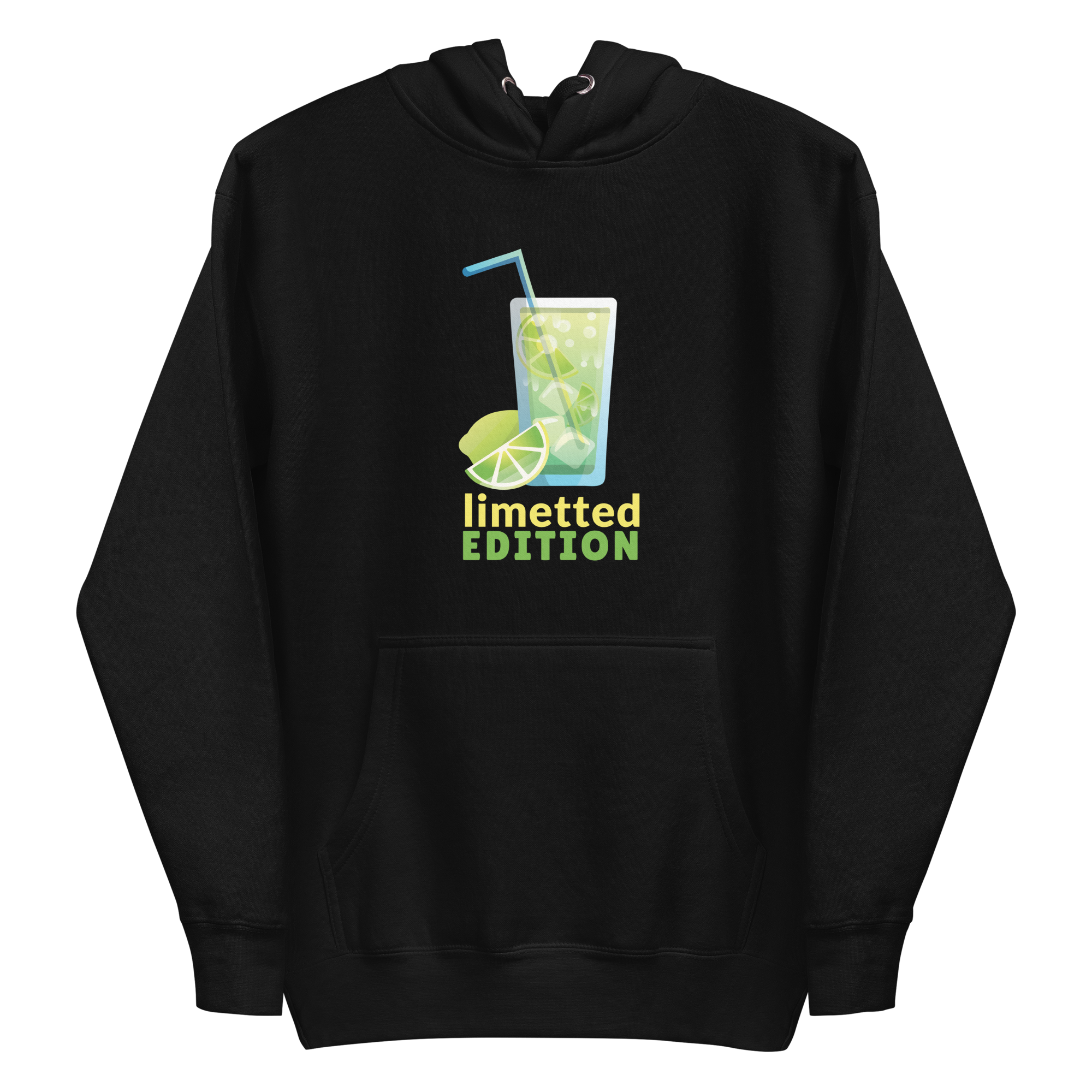 unisex-premium-pullover-hoodie-black-front-6a89fa7093f5d.png Lime Beverage Hoodie