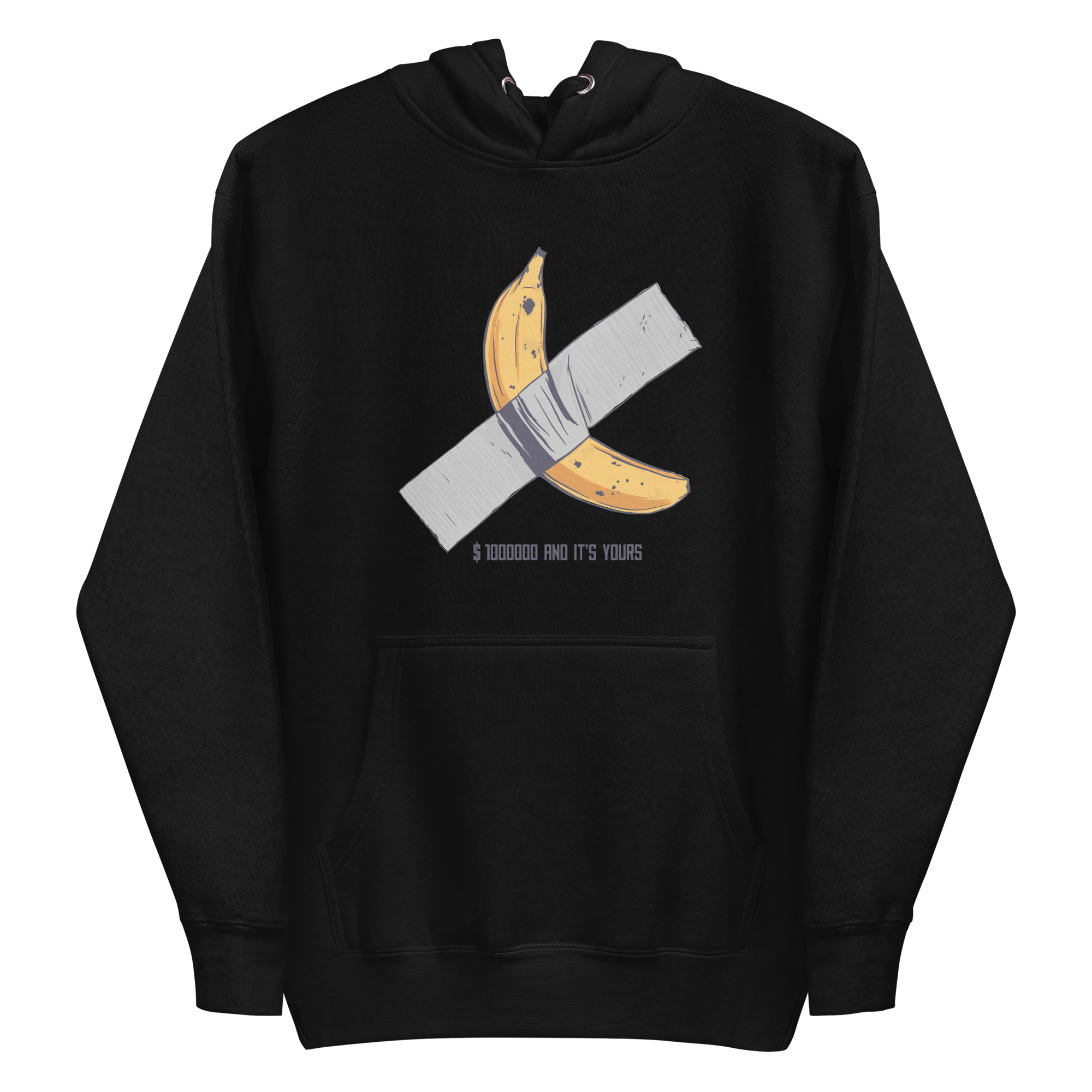 unisex-premium-pullover-hoodie-black-front-6a89fb6b80f73.png Taped Banana Art Hoodie