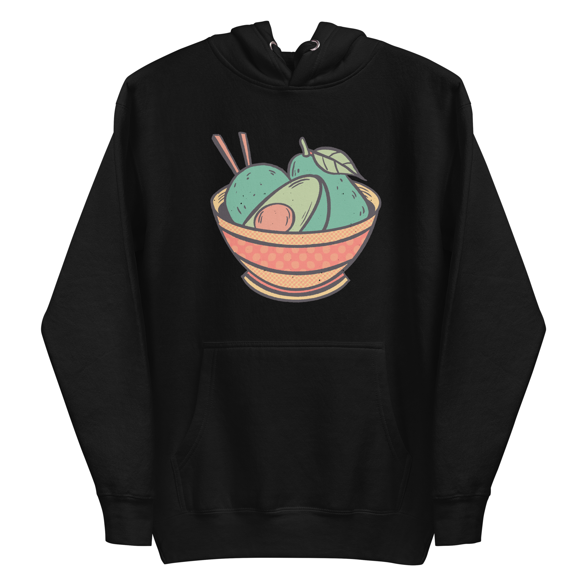unisex-premium-pullover-hoodie-black-front-6a89fc3782e5b.png Avocado Bowl Hoodie
