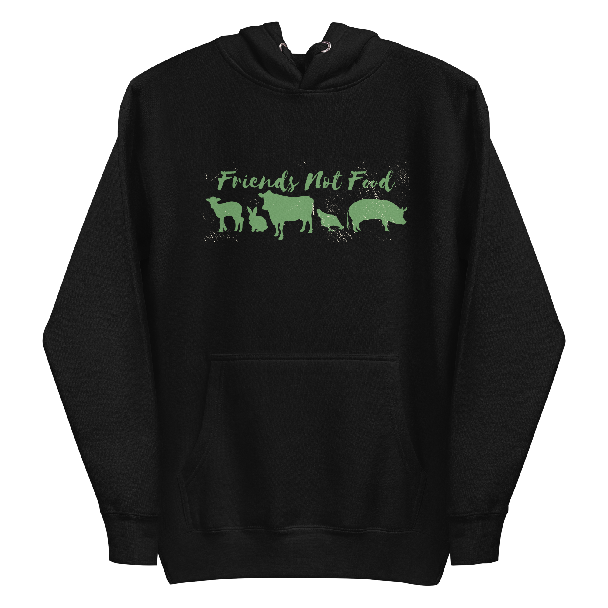 unisex-premium-pullover-hoodie-black-front-6a8a00028461d.png Friends Not Food Hoodie