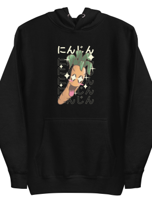 unisex-premium-pullover-hoodie-black-front-6a8a063199573.png Kawaii Carrot Hoodie
