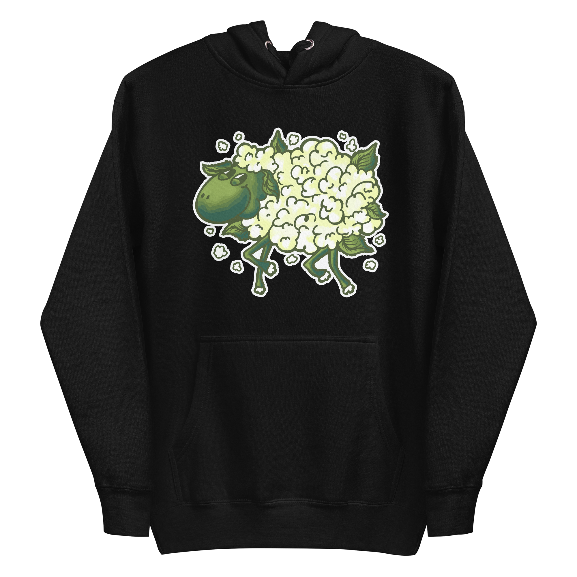 unisex-premium-pullover-hoodie-black-front-6a8a07500f3d6.png Cauliflower Sheep Hoodie