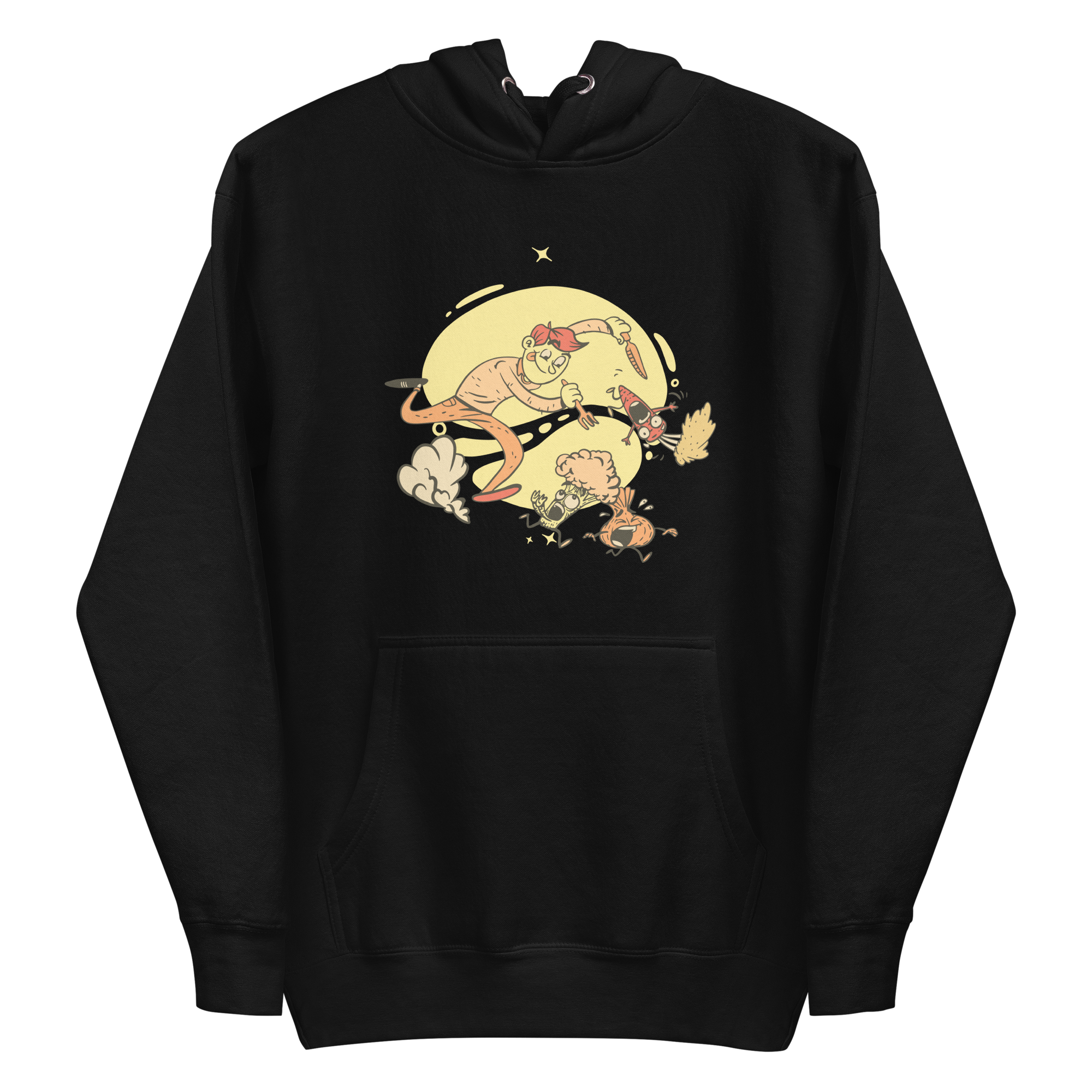 unisex-premium-pullover-hoodie-black-front-6a8a079516e01.png Chasing Vegetables Hoodie