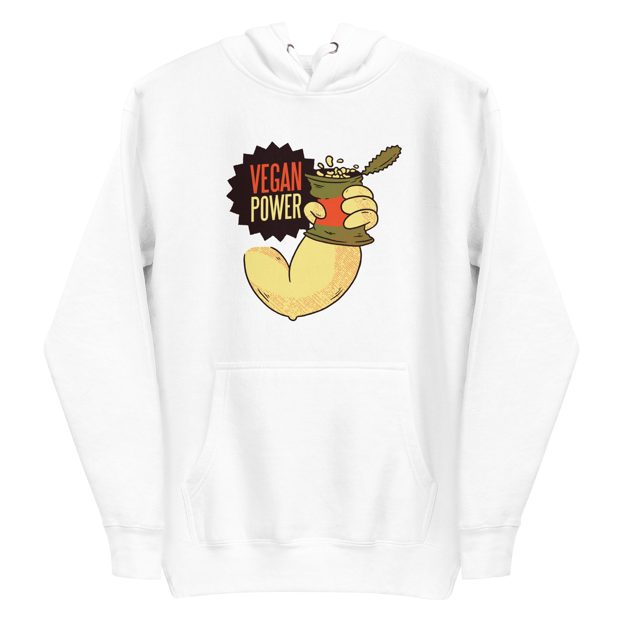 unisex-premium-pullover-hoodie-white-front-6a88b598aea55.png Vegan Power Beans Hoodie