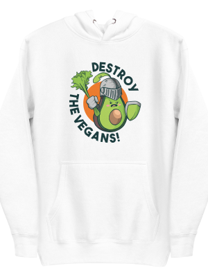 unisex-premium-pullover-hoodie-white-front-6a88b60eb802f.png Destroy The Vegans Hoodie