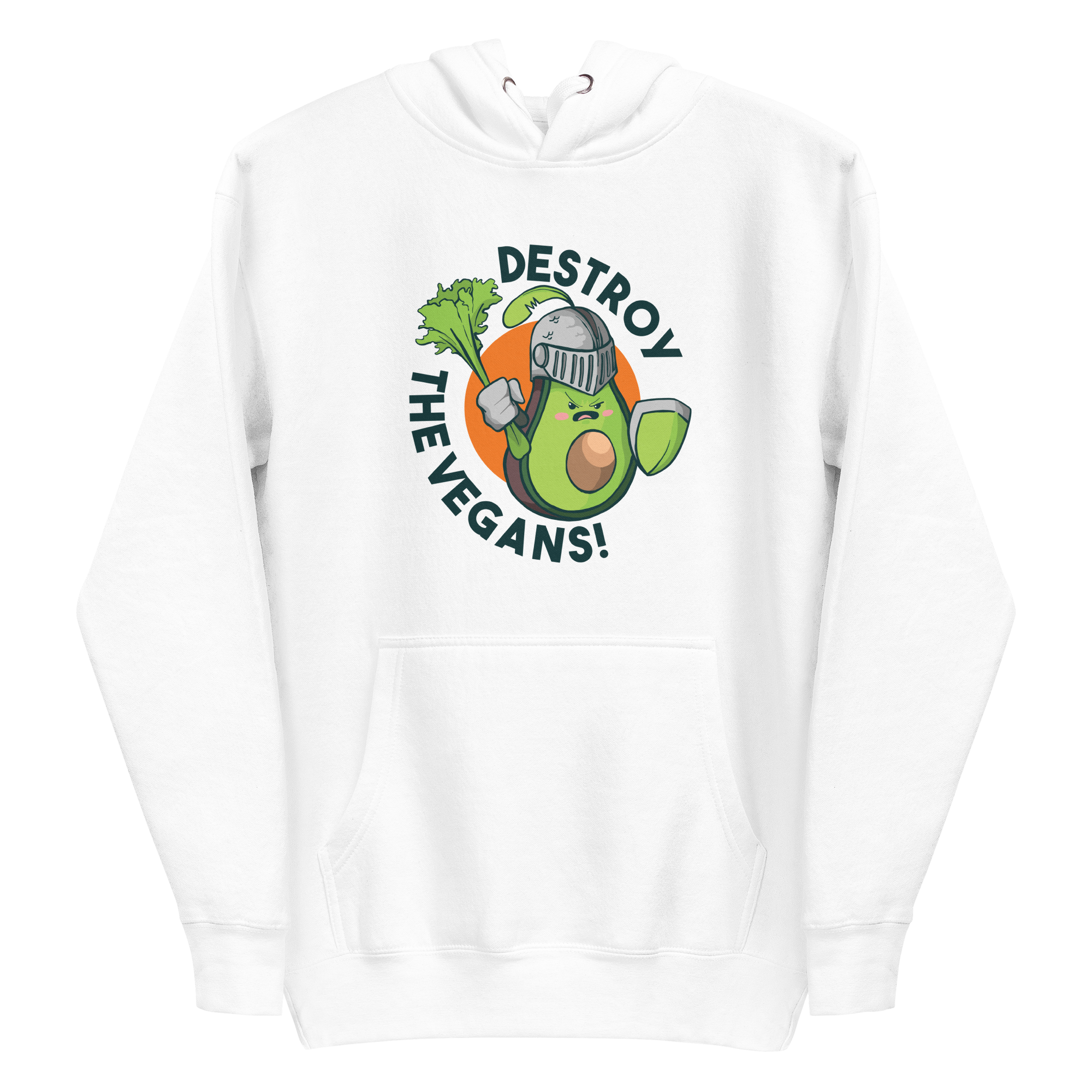 unisex-premium-pullover-hoodie-white-front-6a88b60eb802f.png Destroy The Vegans Hoodie
