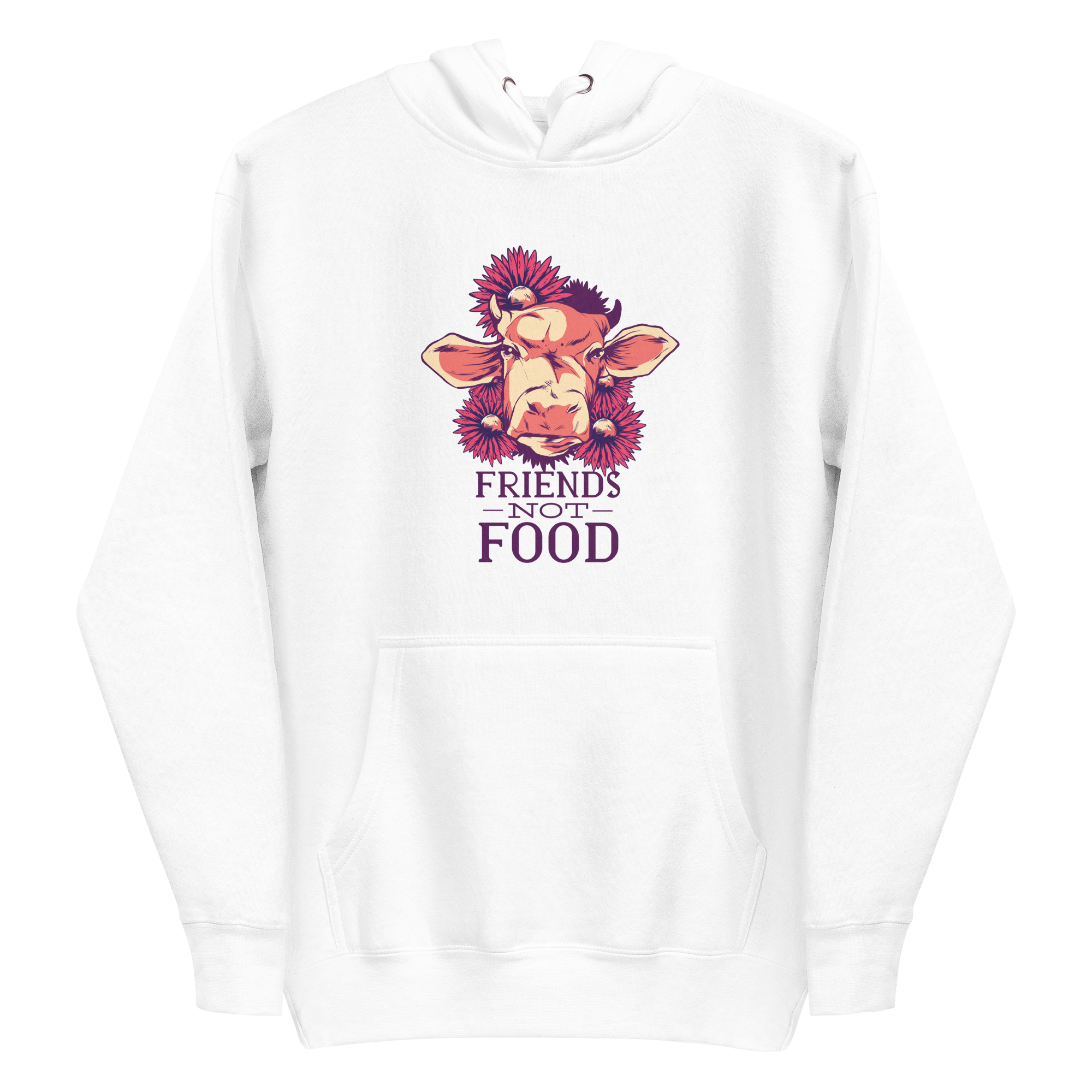 unisex-premium-pullover-hoodie-white-front-6a88b9c4a5026.png Friends Not Food Hoodie