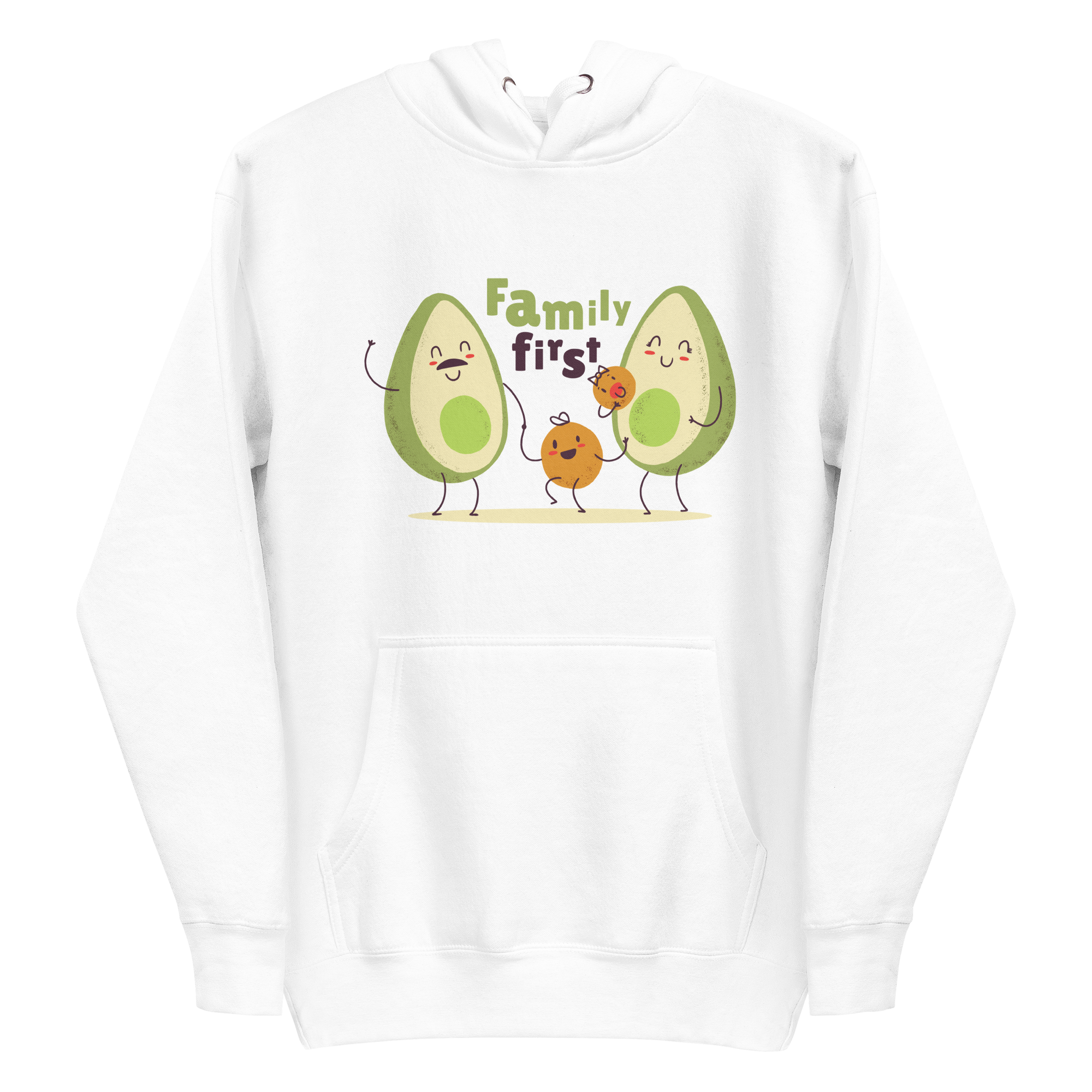 unisex-premium-pullover-hoodie-white-front-6a89b20140dcb.png Cute Avocado Family Hoodie