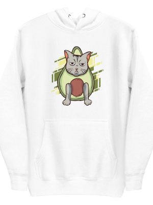 unisex-premium-pullover-hoodie-white-front-6a89b23f209a1.png Grumpy Avocado Cat Hoodie