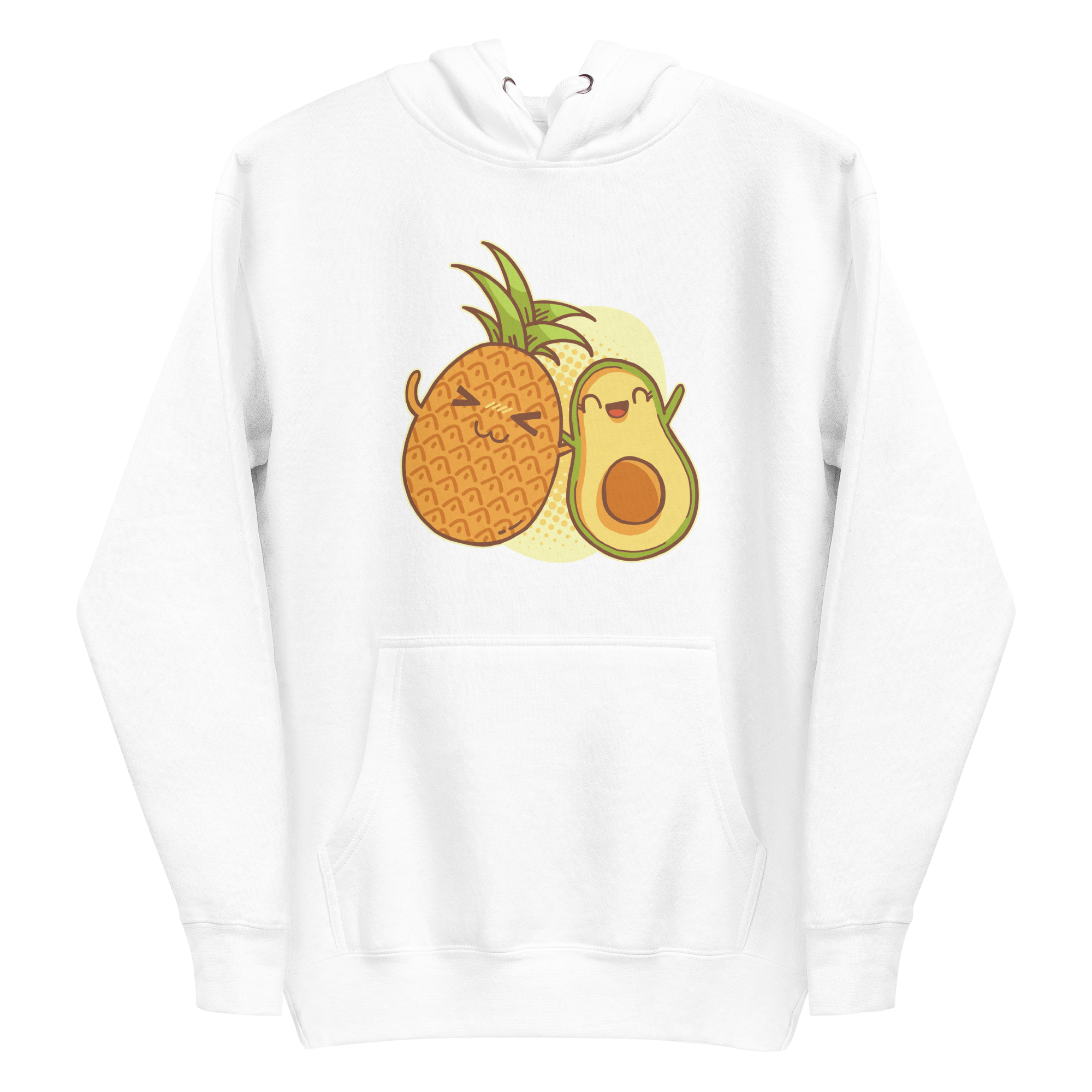 unisex-premium-pullover-hoodie-white-front-6a89cd3d9b0cf.png Pineapple Avocado Friends Hoodie