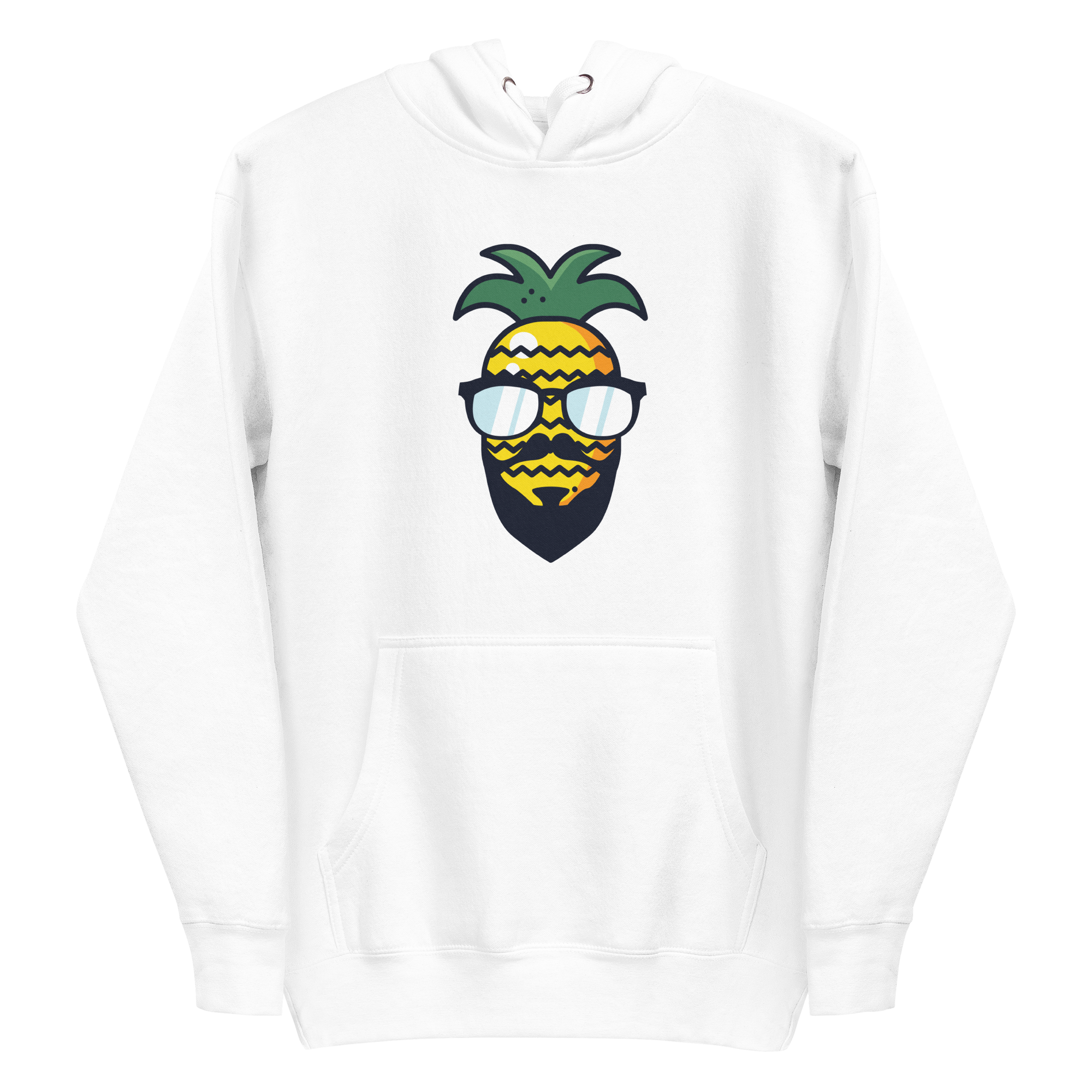 unisex-premium-pullover-hoodie-white-front-6a89cf92cf2c1.png Hipster Pineapple Hoodie