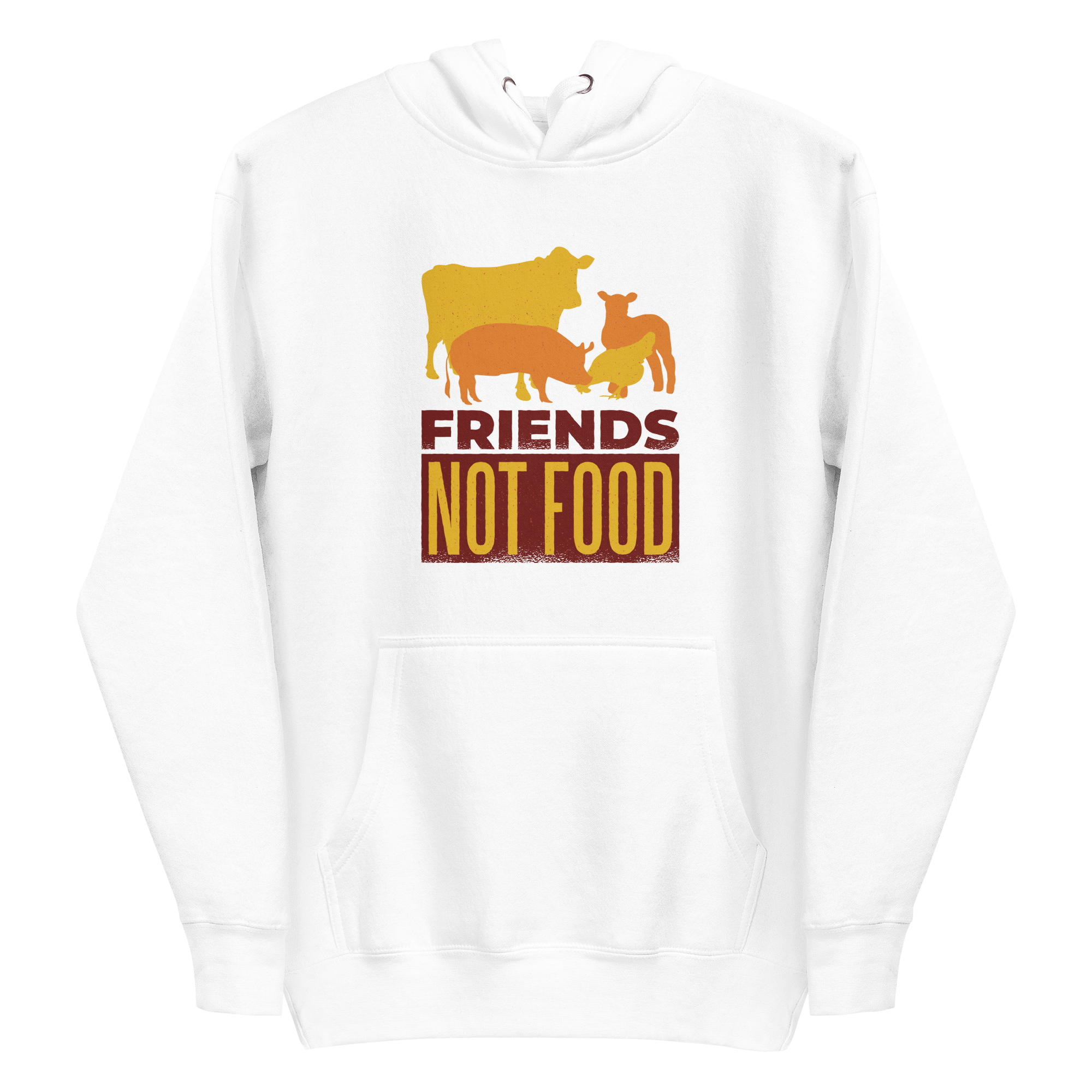 unisex-premium-pullover-hoodie-white-front-6a89d0f0822b9.png Friends Not Food Hoodie
