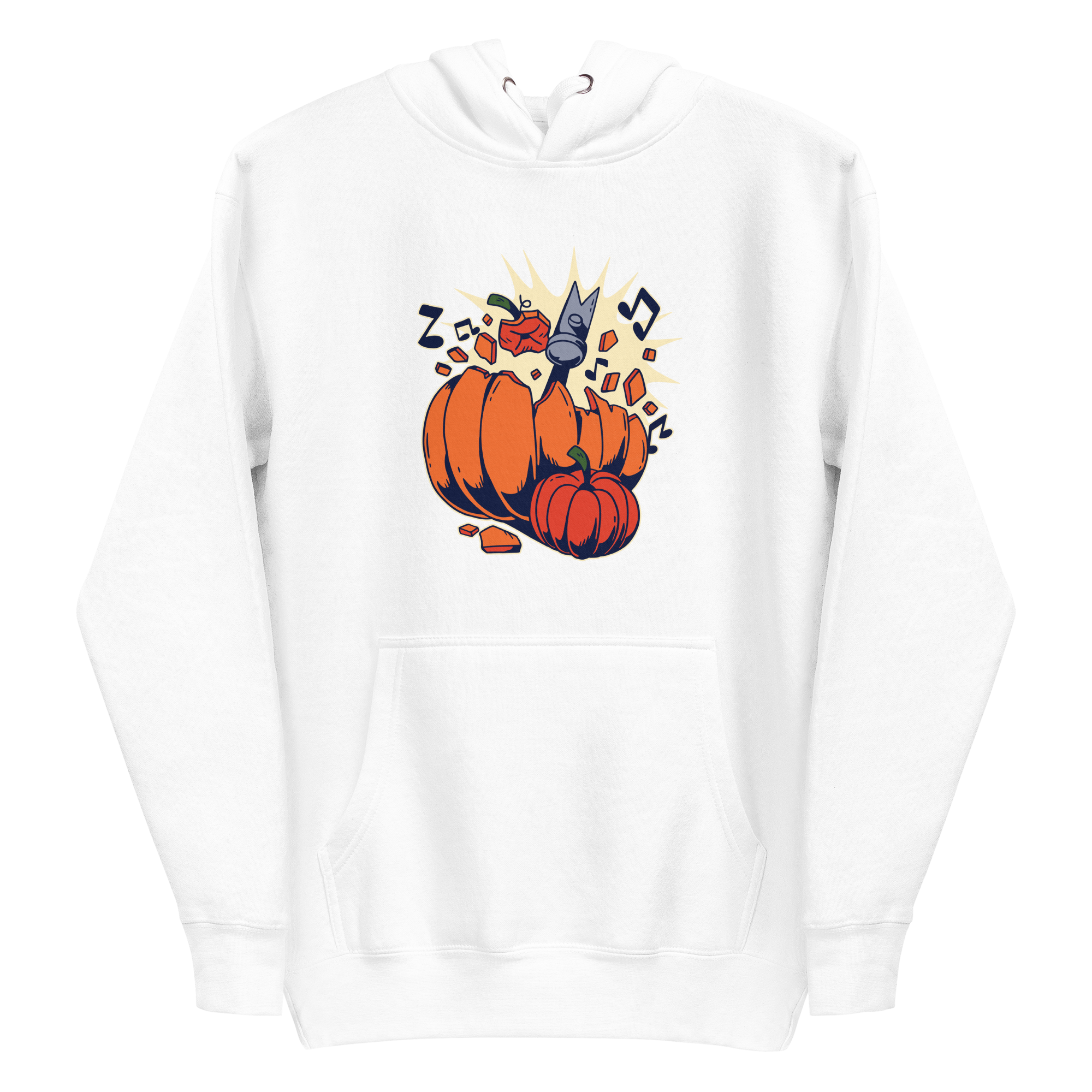 unisex-premium-pullover-hoodie-white-front-6a89f4314b76f.png Breaking Pumpkin Hoodie