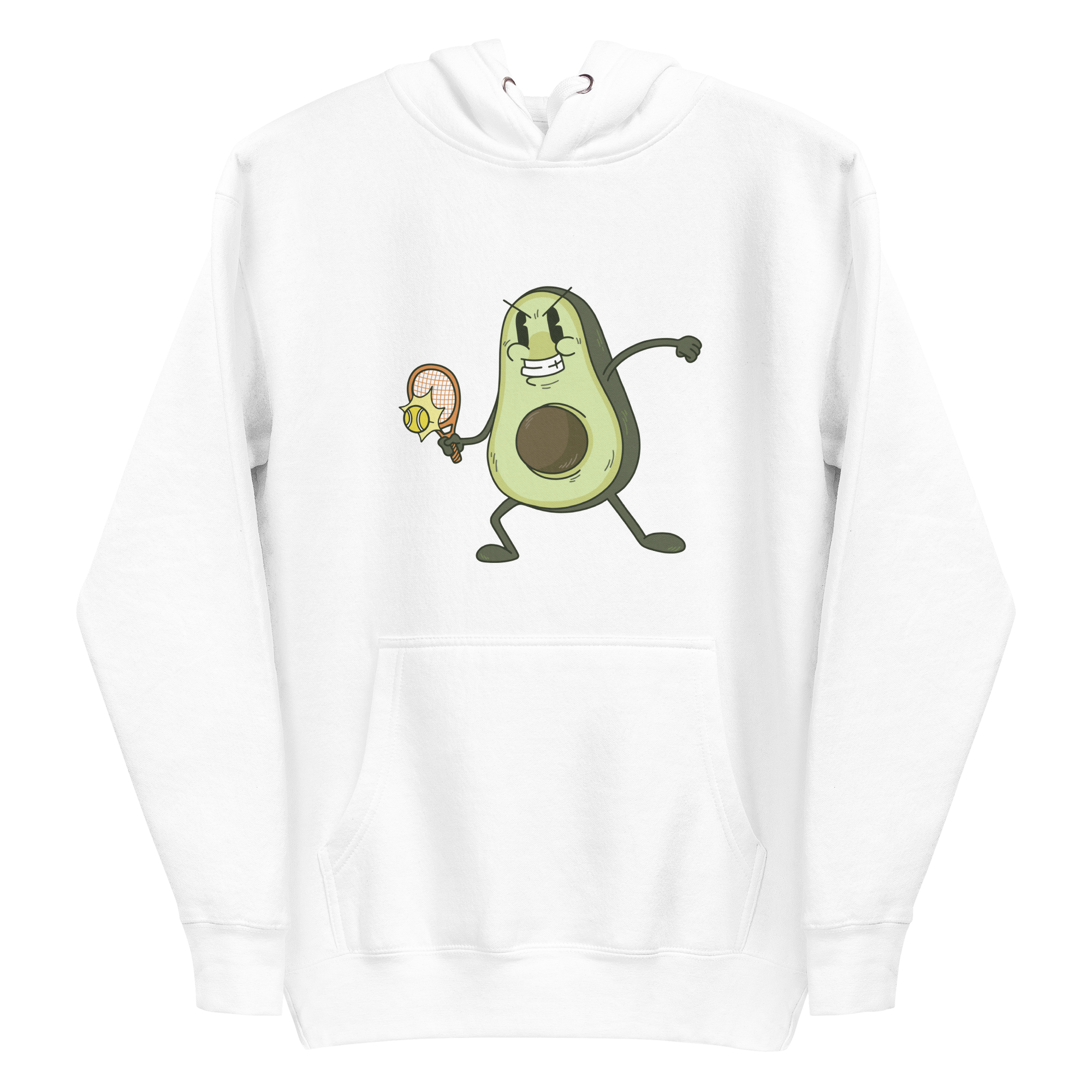unisex-premium-pullover-hoodie-white-front-6a89f6e34da6c.png Avocado Tennis Hoodie