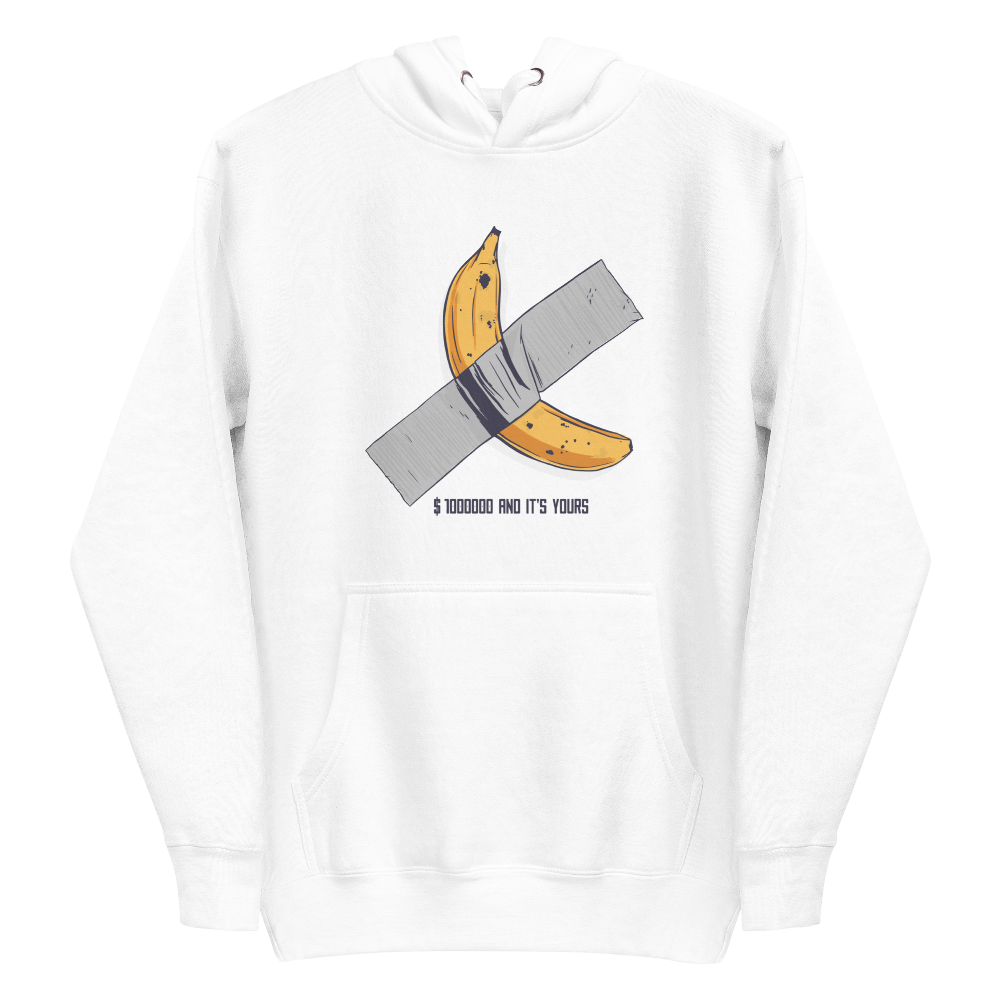 unisex-premium-pullover-hoodie-white-front-6a89fb6b7f75f.png Taped Banana Art Hoodie
