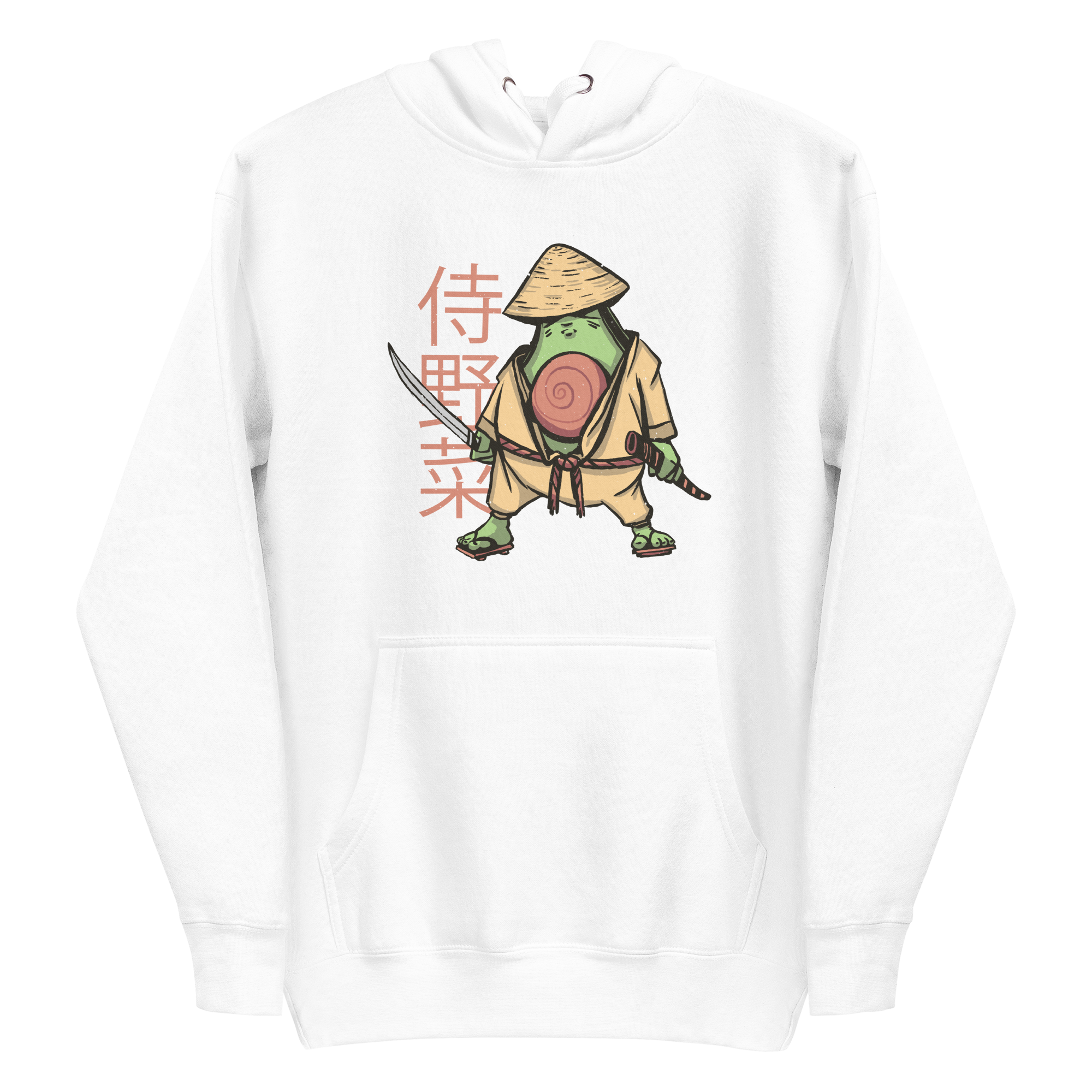 unisex-premium-pullover-hoodie-white-front-6a89fd51dcc61.png Avocado Samurai Hoodie