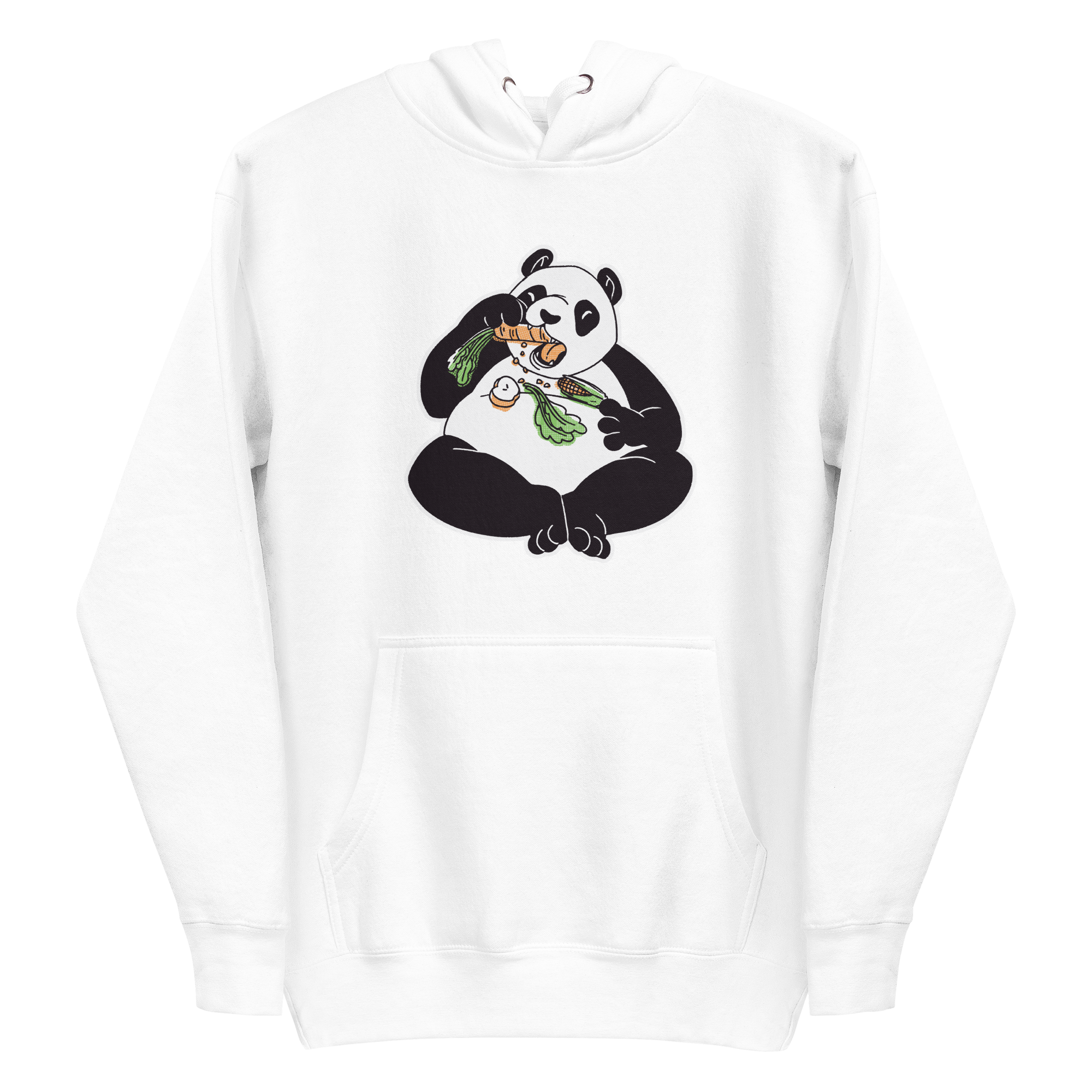 unisex-premium-pullover-hoodie-white-front-6a8a0e0499171.png Panda Eating Hoodie