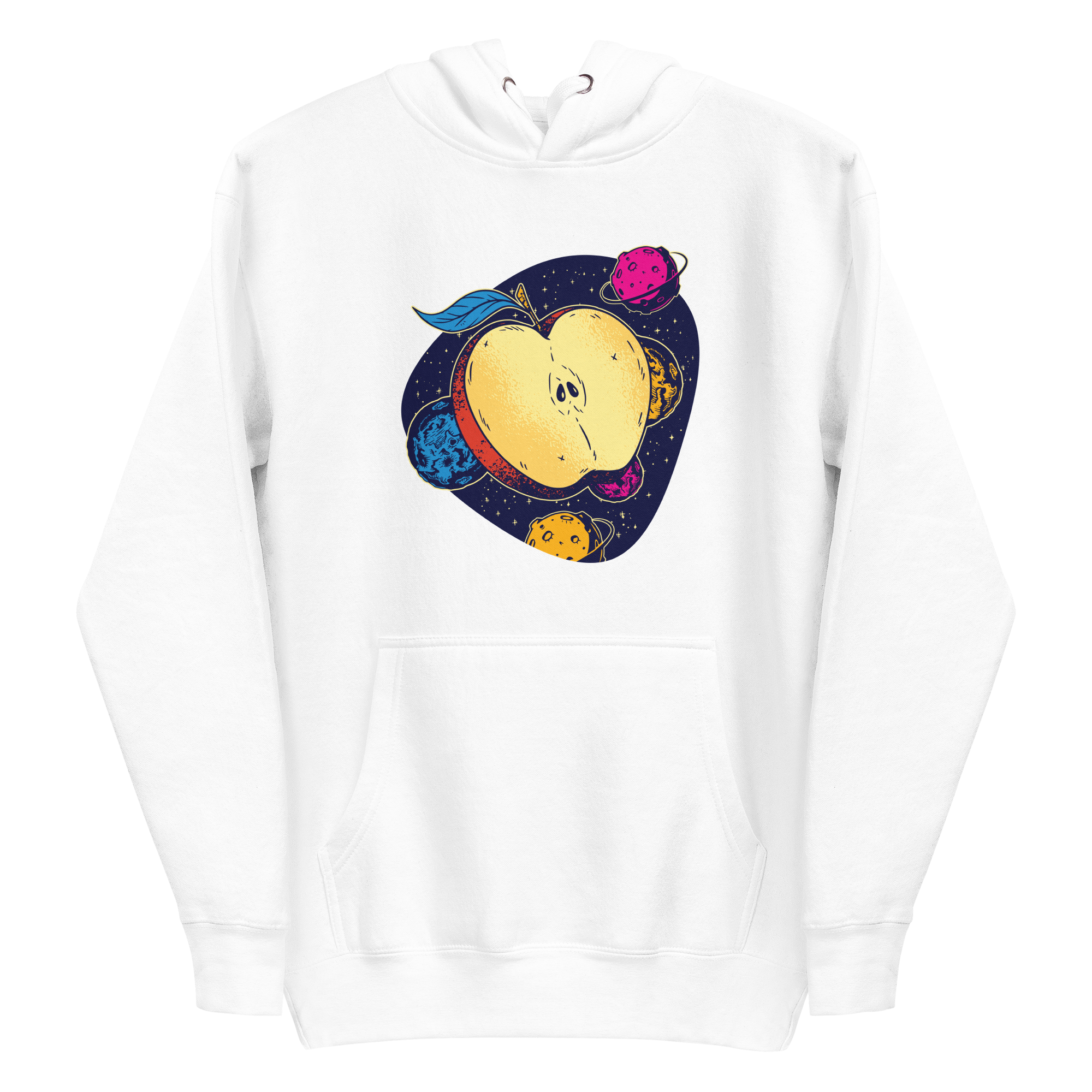 unisex-premium-pullover-hoodie-white-front-6a8b5670e1ffd.png Space Apple Hoodie