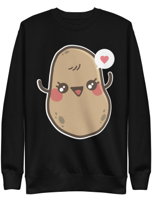 unisex-premium-sweatshirt-black-front-6a88b83f8ce14.png Kawaii Potato Sweatshirt