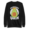 unisex-premium-sweatshirt-black-front-6a89b1ca068ea.png Avocado Queen Sweatshirt
