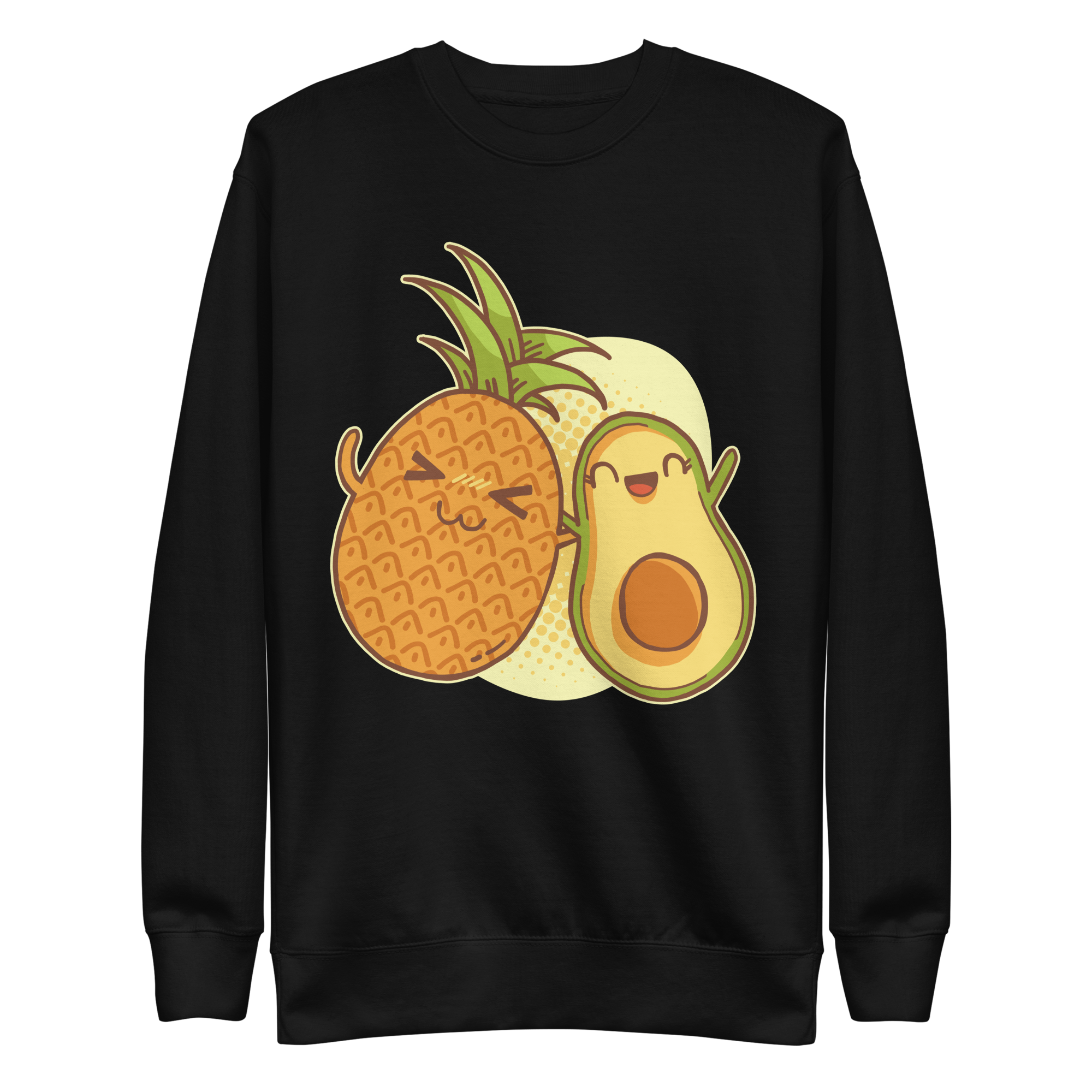 unisex-premium-sweatshirt-black-front-6a89cd3db3d1d.png Pineapple Avocado Friends Sweatshirt