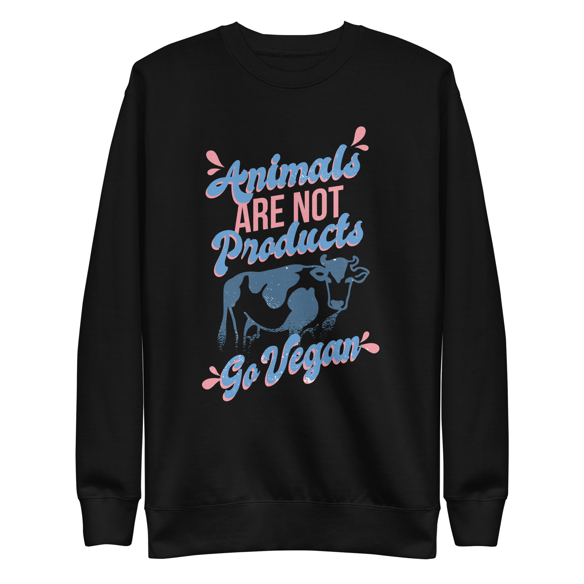 unisex-premium-sweatshirt-black-front-6a89d1892956c.png Go Vegan Sweatshirt