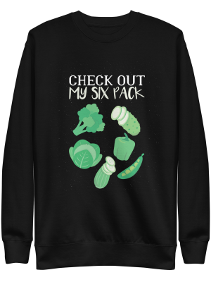 unisex-premium-sweatshirt-black-front-6a89e2f836406.png Six Pack Sweatshirt