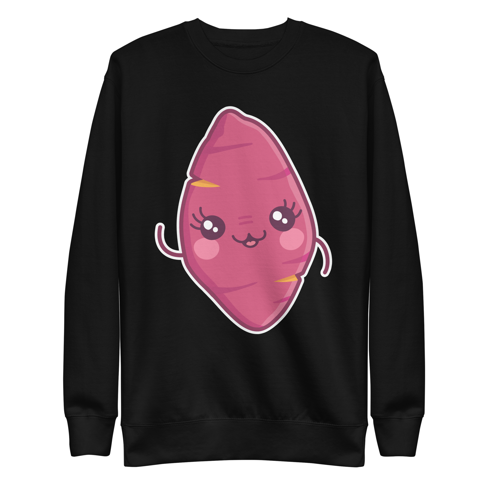 unisex-premium-sweatshirt-black-front-6a89e41d69317.png Kawaii Sweet Potato Sweatshirt