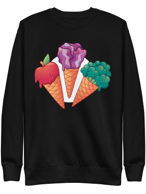 unisex-premium-sweatshirt-black-front-6a89f4a8bd5af.png Veggie Ice Cream Sweatshirt