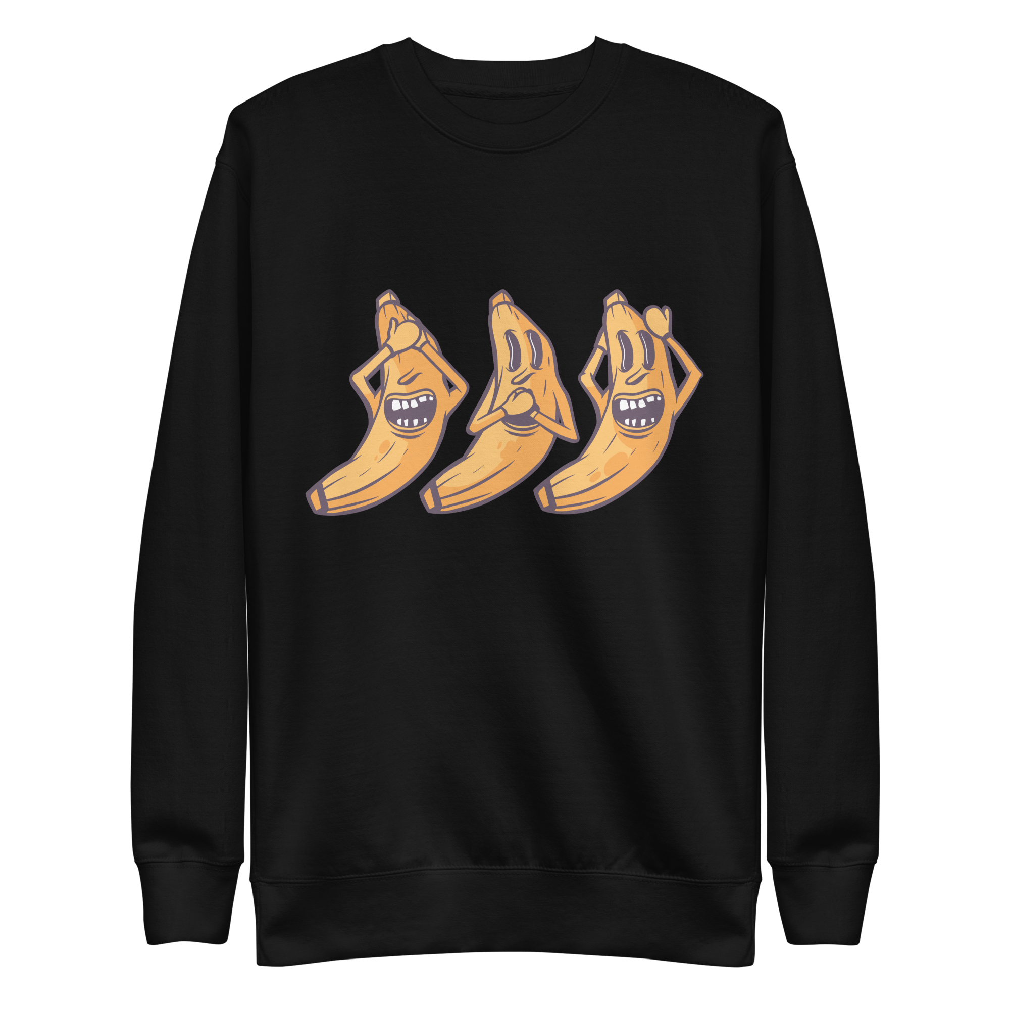 unisex-premium-sweatshirt-black-front-6a89fcf10de17.png Crazy Bananas Sweatshirt