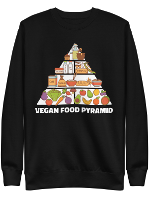 unisex-premium-sweatshirt-black-front-6a89fe6dc4345.png Vegan Food Pyramid Sweatshirt