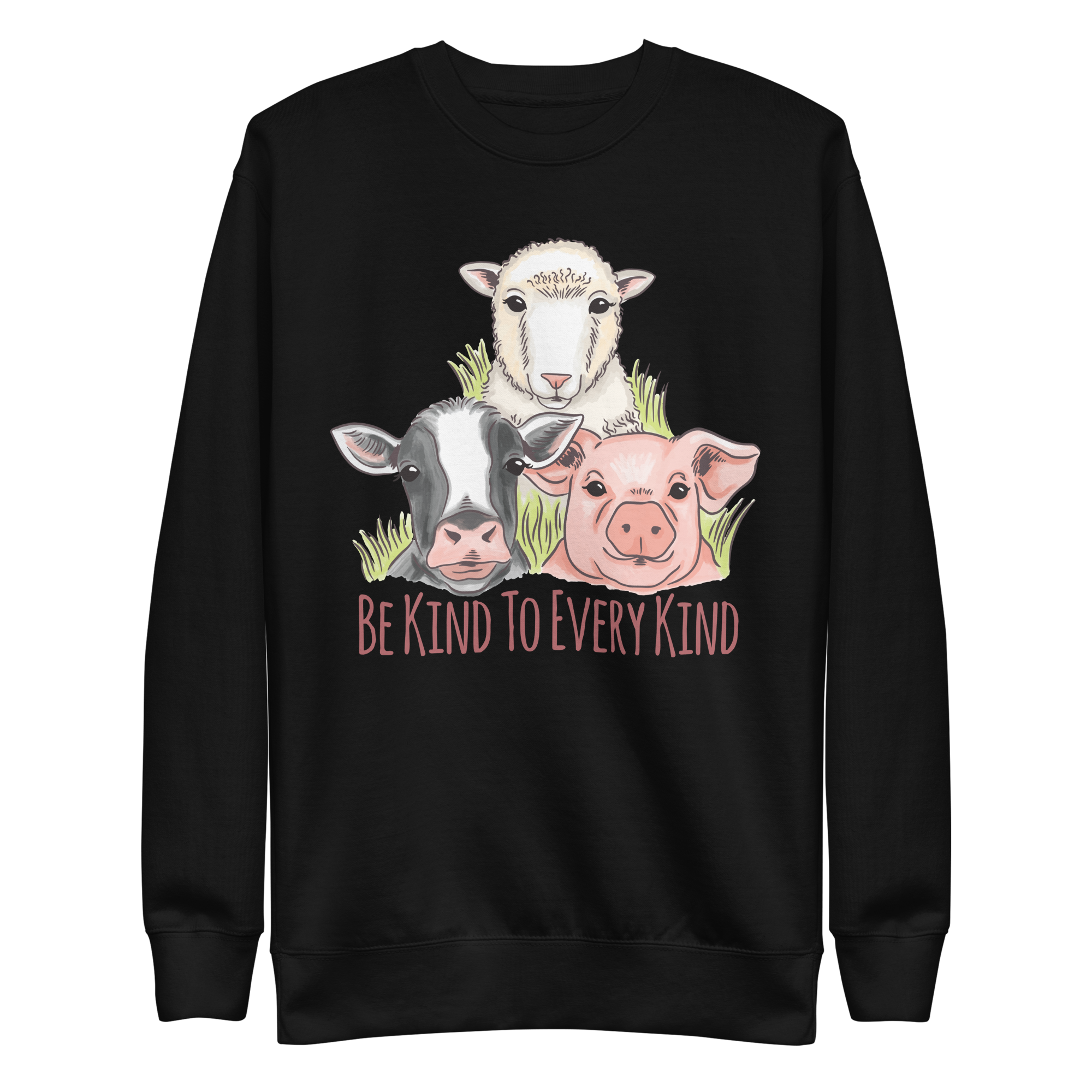 unisex-premium-sweatshirt-black-front-6a89ffb80d91f.png Vegan Kindness Sweatshirt