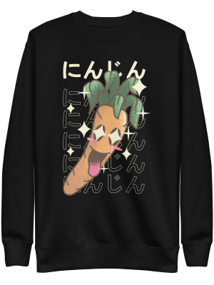 unisex-premium-sweatshirt-black-front-6a8a06323e2db.png Kawaii Carrot Sweatshirt