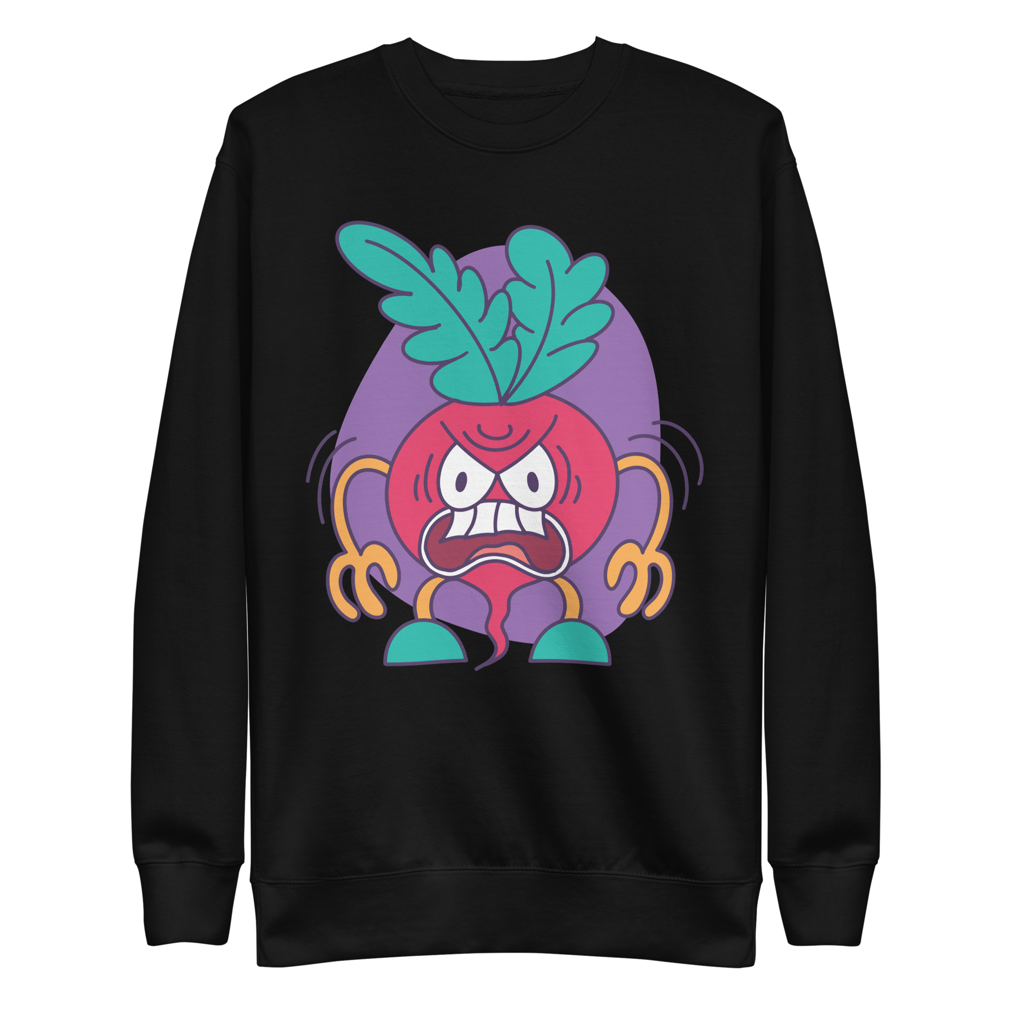 unisex-premium-sweatshirt-black-front-6a8a0afc133af.png Mean Radish Sweatshirt