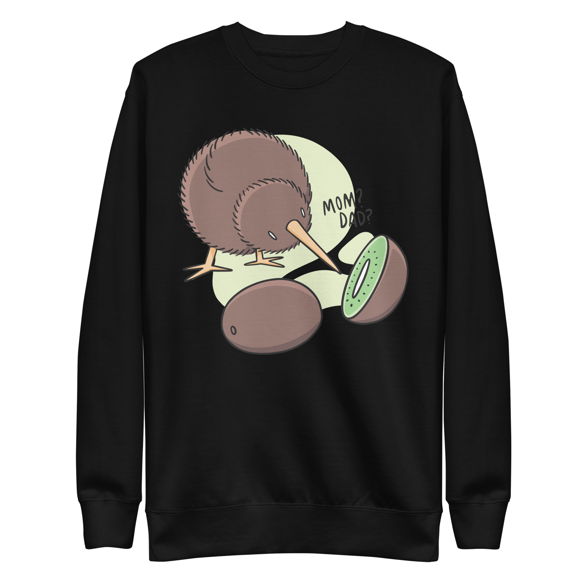 unisex-premium-sweatshirt-black-front-6a8a0fa8a8c0c.png Funny Kiwi Bird Sweatshirt