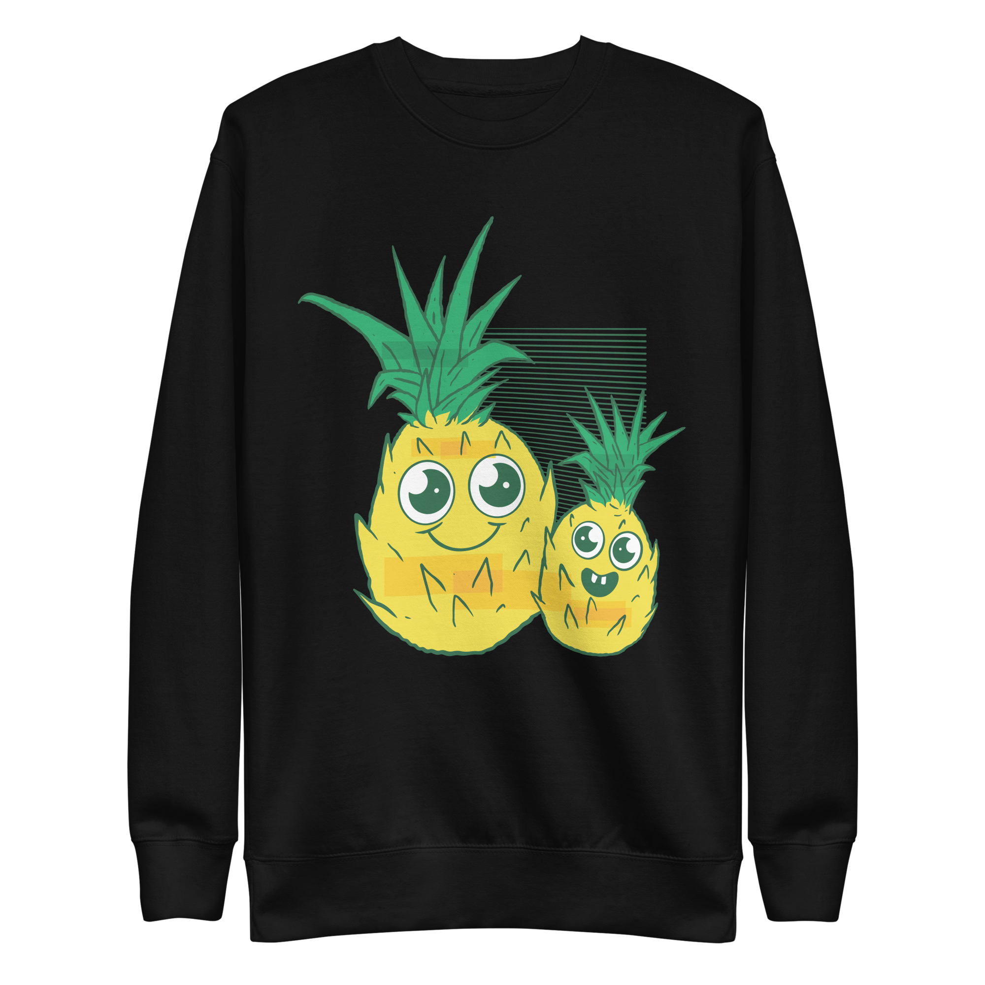 unisex-premium-sweatshirt-black-front-6a8a13d03543d.png Cute Pineapples Sweatshirt