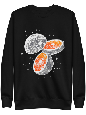 unisex-premium-sweatshirt-black-front-6a8a169fe07de.png Moon Orange Sweatshirt
