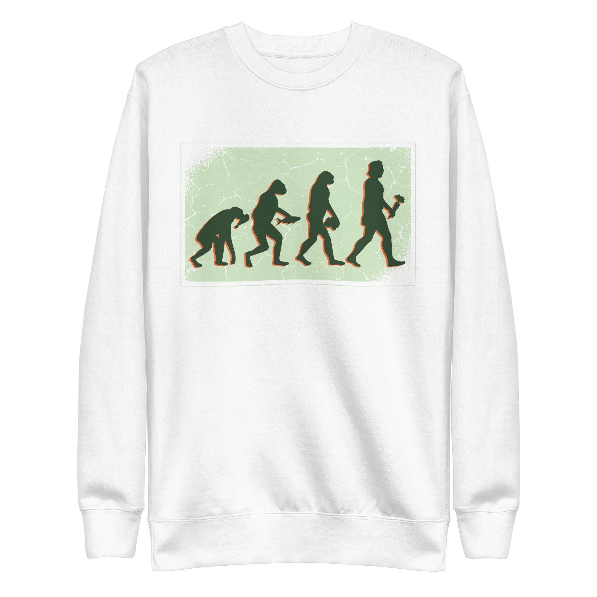 unisex-premium-sweatshirt-white-front-6a88b6d70e27f.png Vegan Evolution Sweatshirt