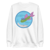 unisex-premium-sweatshirt-white-front-6a88b75569b5d.png Cucumber Green Fish Sweatshirt