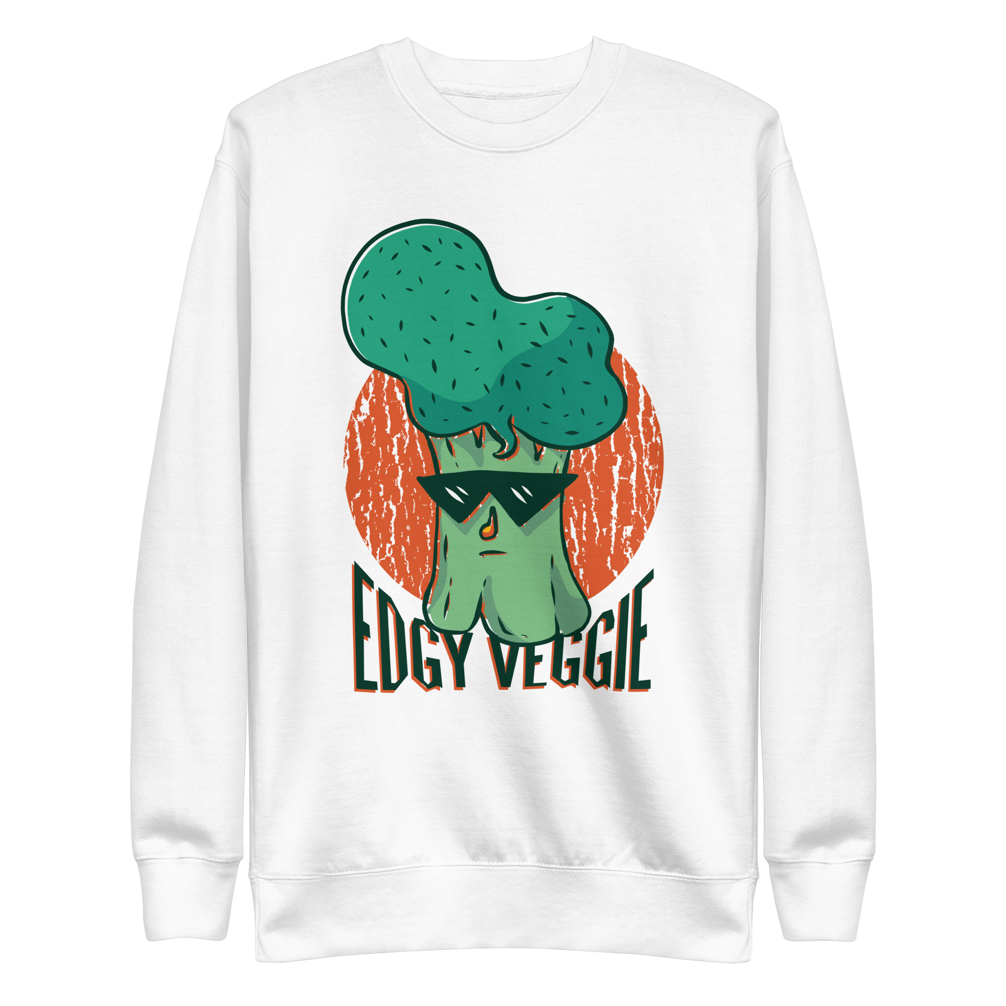 unisex-premium-sweatshirt-white-front-6a88b79ad273d.png Edgy Veggie Sweatshirt