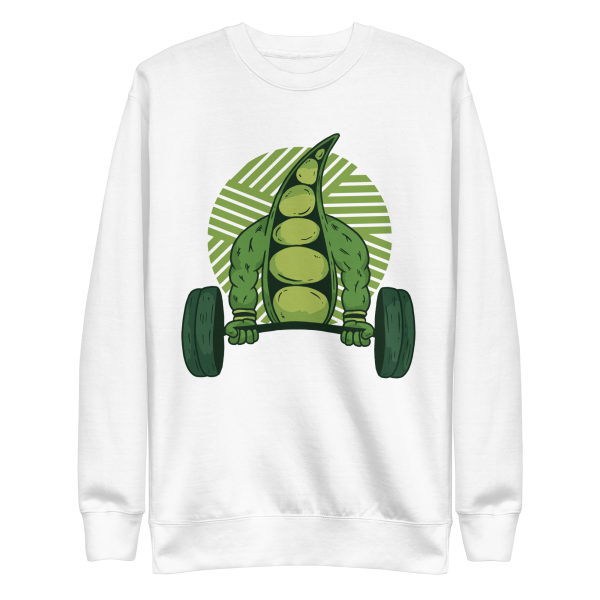 unisex-premium-sweatshirt-white-front-6a88b93a239ac.png Weightlifting Bean Sweatshirt