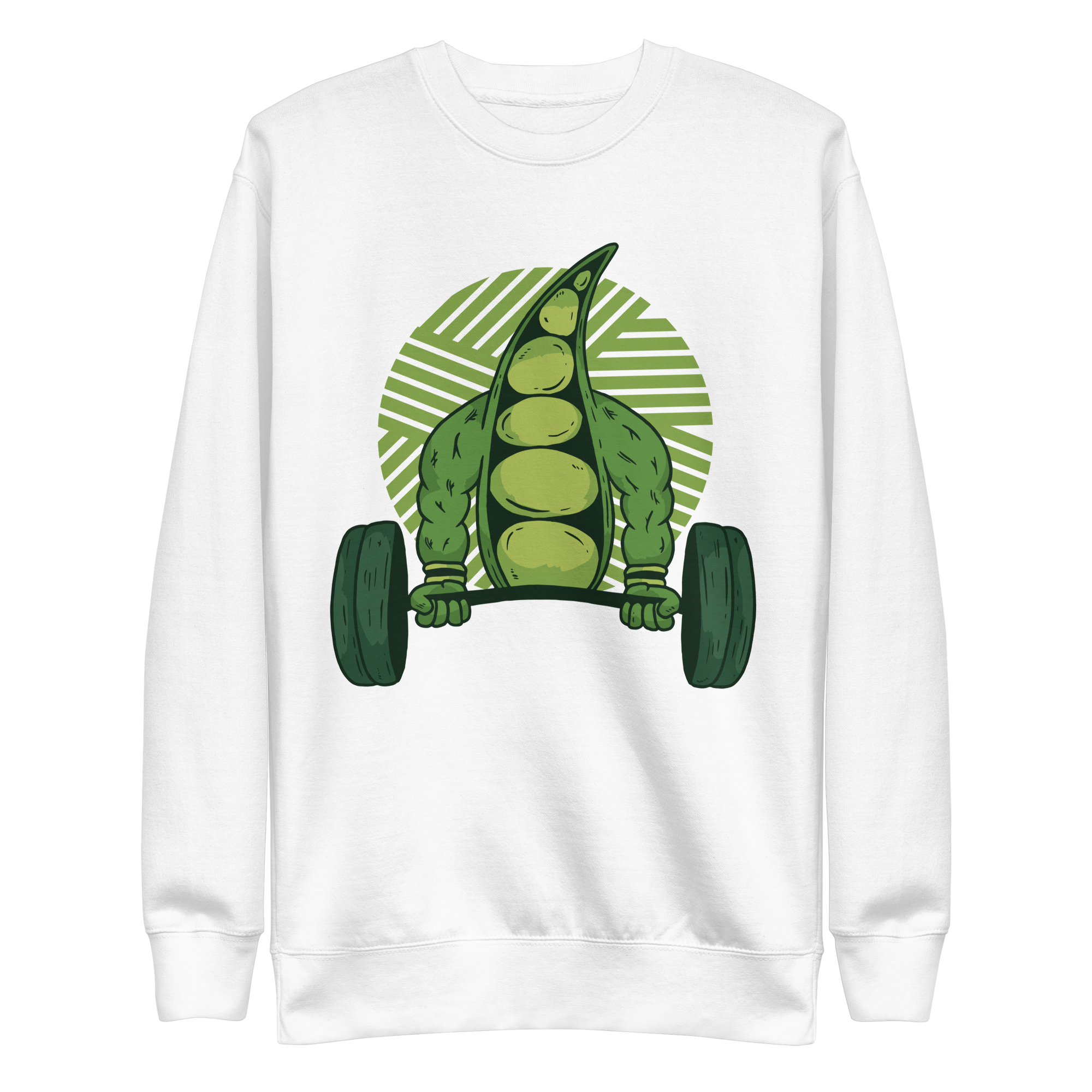 unisex-premium-sweatshirt-white-front-6a88b93a239ac.png Weightlifting Bean Sweatshirt